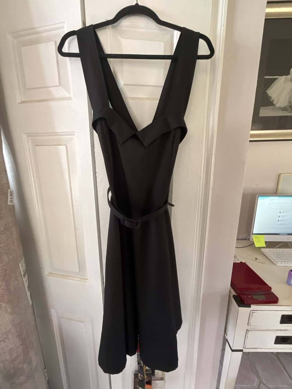 Sourpuss Veronica Black Collar Swing Dress with Belt XL